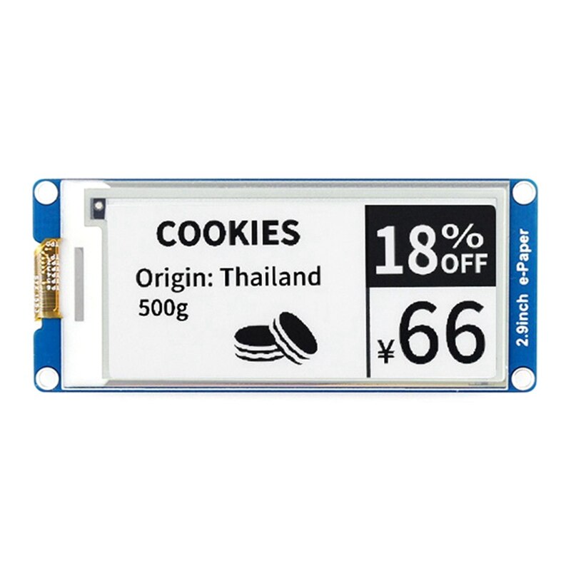 Waveshare 2.9 Inch Ink Screen Electronic Paper Screen Partially Refreshed Suitable for Raspberry Pi Shelf Label