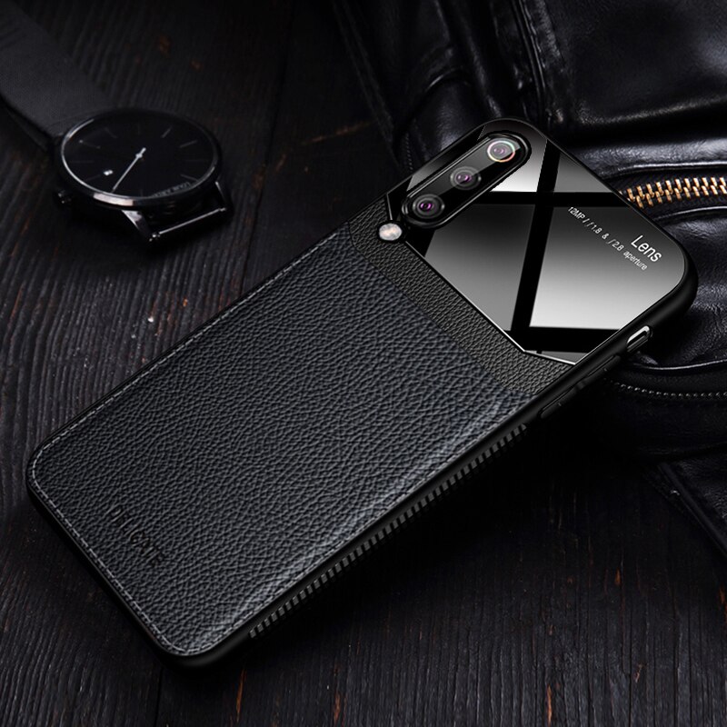 Silkscreen Mirror Leather Case For Xiaomi Redmi Note 7 Redmi 7 Note 8 Pro Back Luxury Case for Xiaomi Mi 8 Mi 9 T Mi9T Pro: For Redmi Note 7 / Black