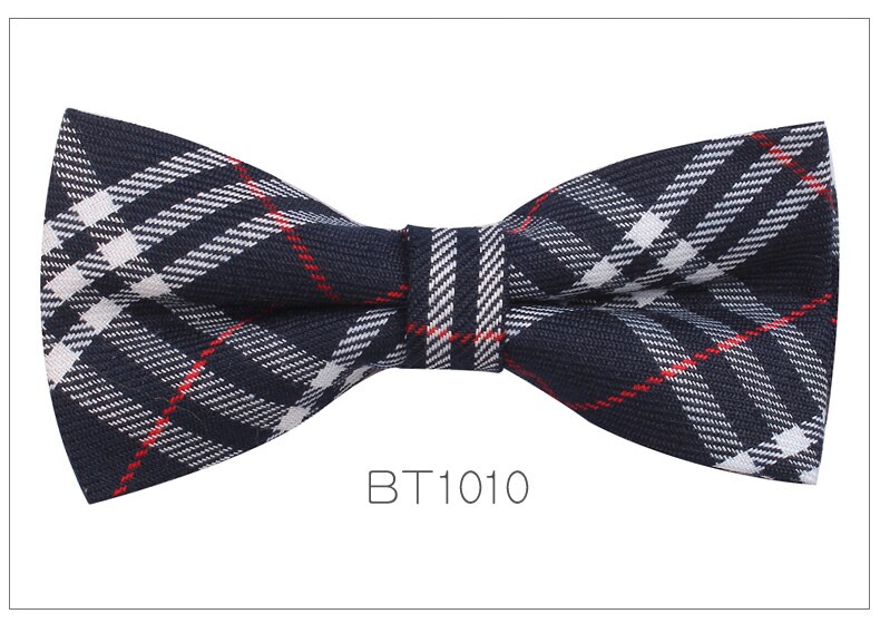Nœud papillon à carreaux de Style anglais pour hommes et femmes, décontracté coton, ajustable, pour garçons et filles, pour mariage: BT1010