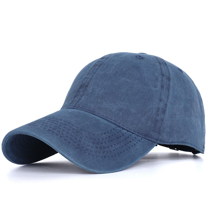 Mannen Baseball Cap Gewassen Katoen Baseball Cap Vrouwen Vintage Snapback Hoed Verstelbare Trucker Outdoor Caps Effen Kleur Hoed Bone: Blue