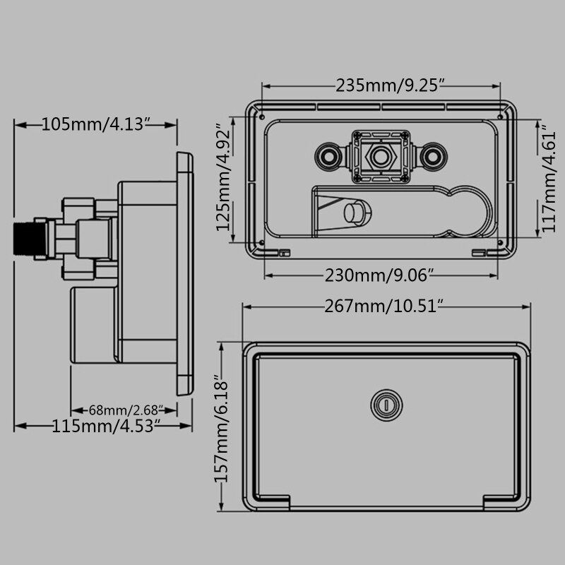 Wit/Zwart Rv Douche Box Kit Met Lock-Inclusief Douche Kraan Douche Slang Douche Wand Voor Boot Marine camper Camper Caravan