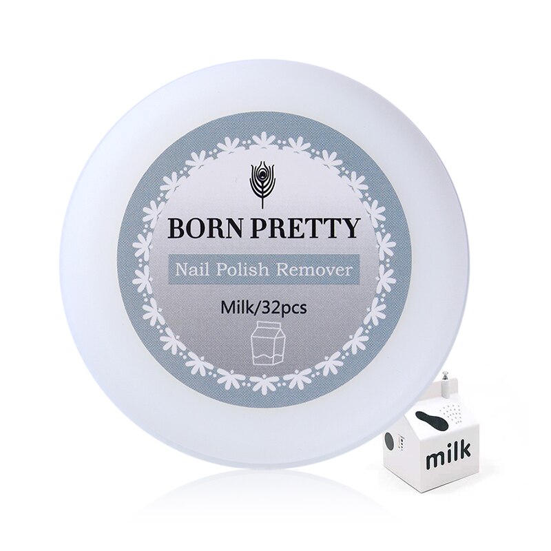 Geboren Pretty Professionele Nagellak Remover Pads Draagbare Vochtig Nat Papier Smaak Nail Art Varnish Snelle Remover Gereedschap 32 Stks/doos: Milk