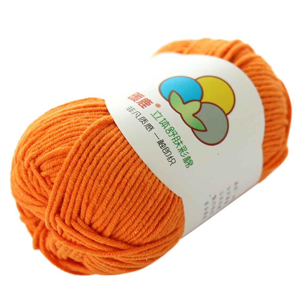 Wol Draad DIY Geweven Garen Hand Breien Gehaakte Hand Geweven 5 Strengen van Melk Katoen Warme Zachte Sjaal Trui wol Draad Q3: Orange