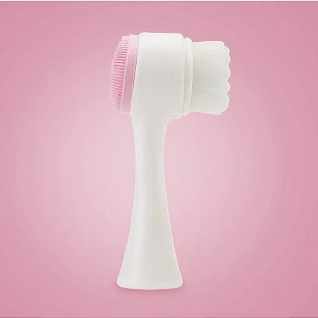 Silicagel gezichtsborstel Dubbelzijdige gezichtsreiniger Mee-eter verwijderen Product Poriereiniger Exfoliërende gezichtsborstel Gezichtsborstel: Roze