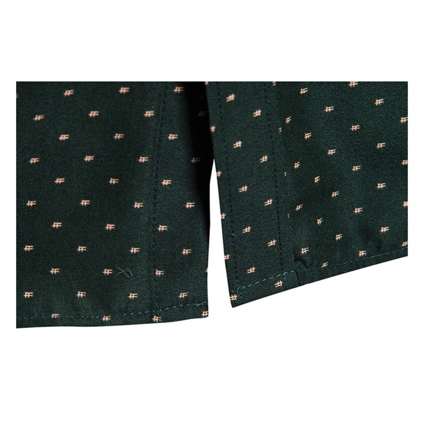 Skjorta man sommar affärer casual roupas camisa masculina slim fit långärmad maggies rollator lapel mörkgrön blommig kontor