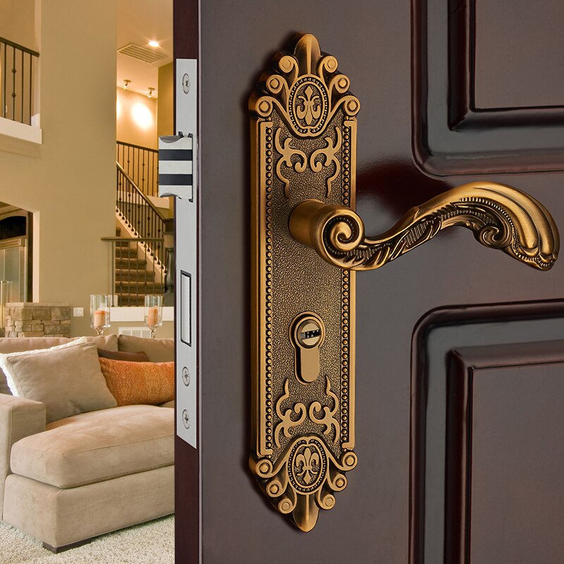 klasyczny wyciszenie sypialni nut klamka blokada bezpieczeństwa podział cichy zamek meble wewnętrznego drzwiowego: żółty brązowy