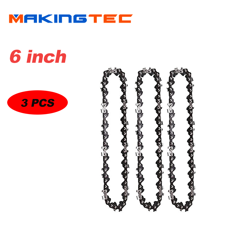 MAKINGTEC 4 inch Chain 6 Inch Replacement Chain Electric Cordless Chainsaw Garden Power Tools One-handed Woodworking Pruning: MK-6inch-03