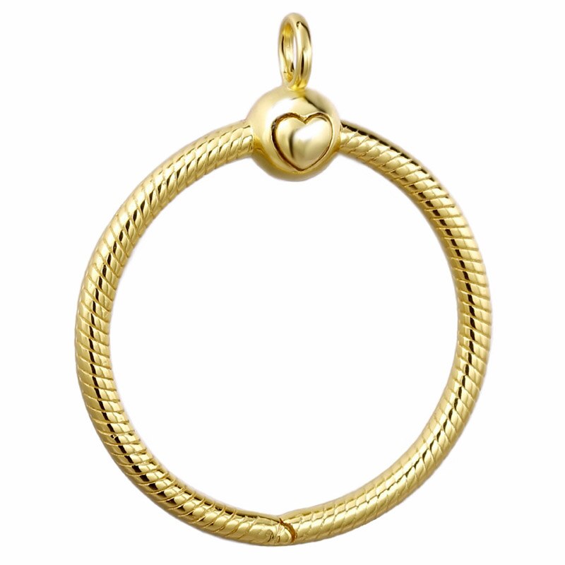 Rosaguld & sølv lille medium & stor o halskæde vedhæng fit armbånd 925 sterling sølv perle charme diy smykker: 8