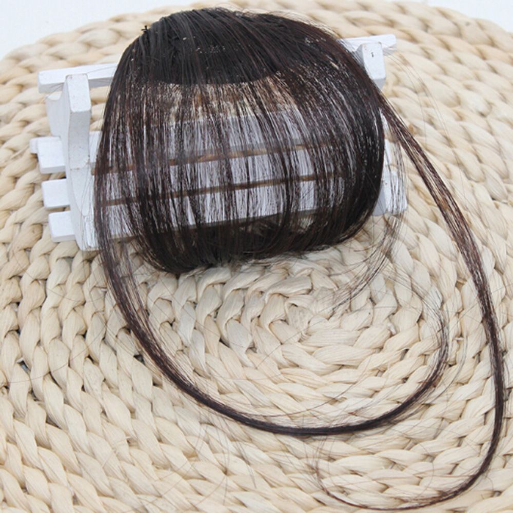 Clip in Bangs Fringe Hairpieces Hair Extensions One Piece Straight Cute Layered Front Neat Air BangThin Neat Air Bangs Front: 1