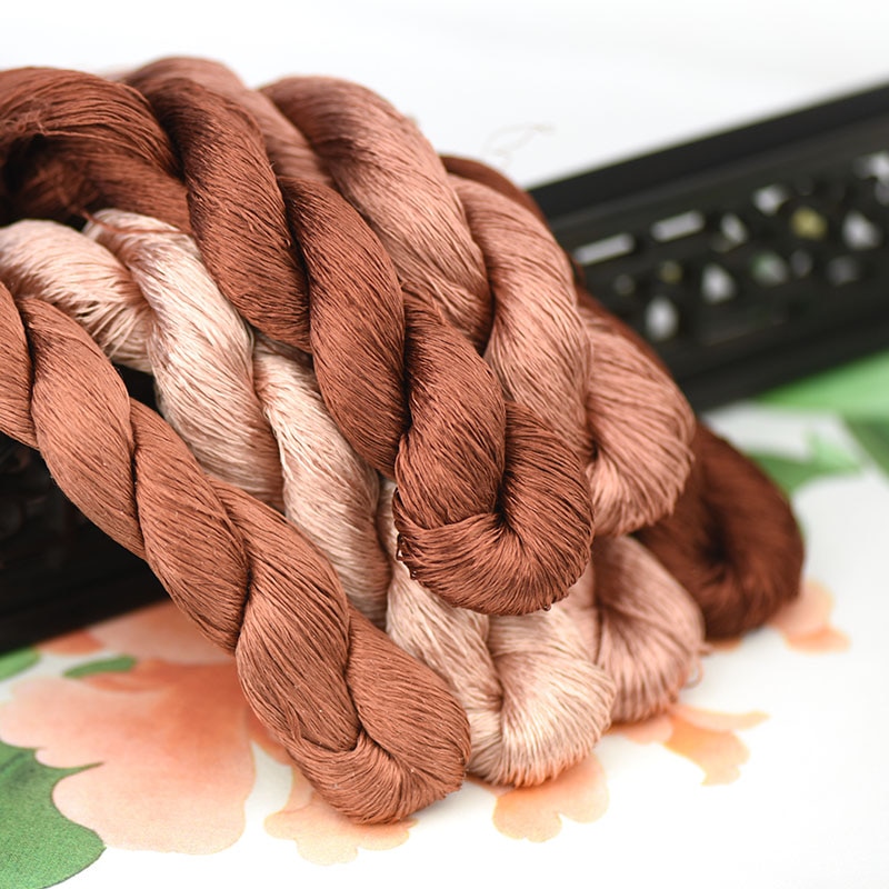 1pcs/400m silk embroidery thread / 100% silk thread /hand embroidery embroider cross stitch/pine nut brown