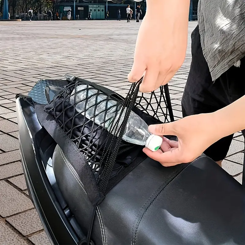 Red de carga para motocicleta, bolsa de almacenamiento de malla para bicicleta y Scooter, bolsa de red para equipaje de motocicleta, bolsa de sujeción con gancho, malla de red para Moto
