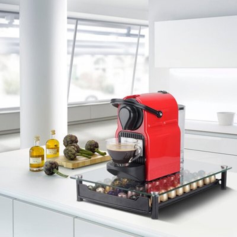 Glas nespresso kaffebönor hållare rack kaffe kapsel stativ märke kapslar förvaringshylla organisation kaffehållare låda