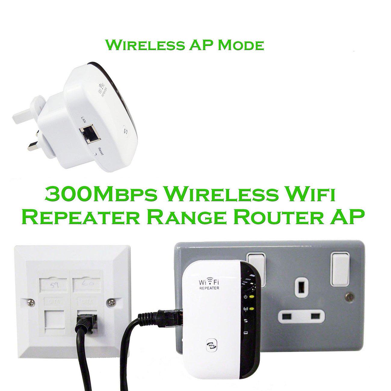 300Mbps Wi-Fi Repeater - Wireless-N 802.11g AP Router Extender - Signal Booster