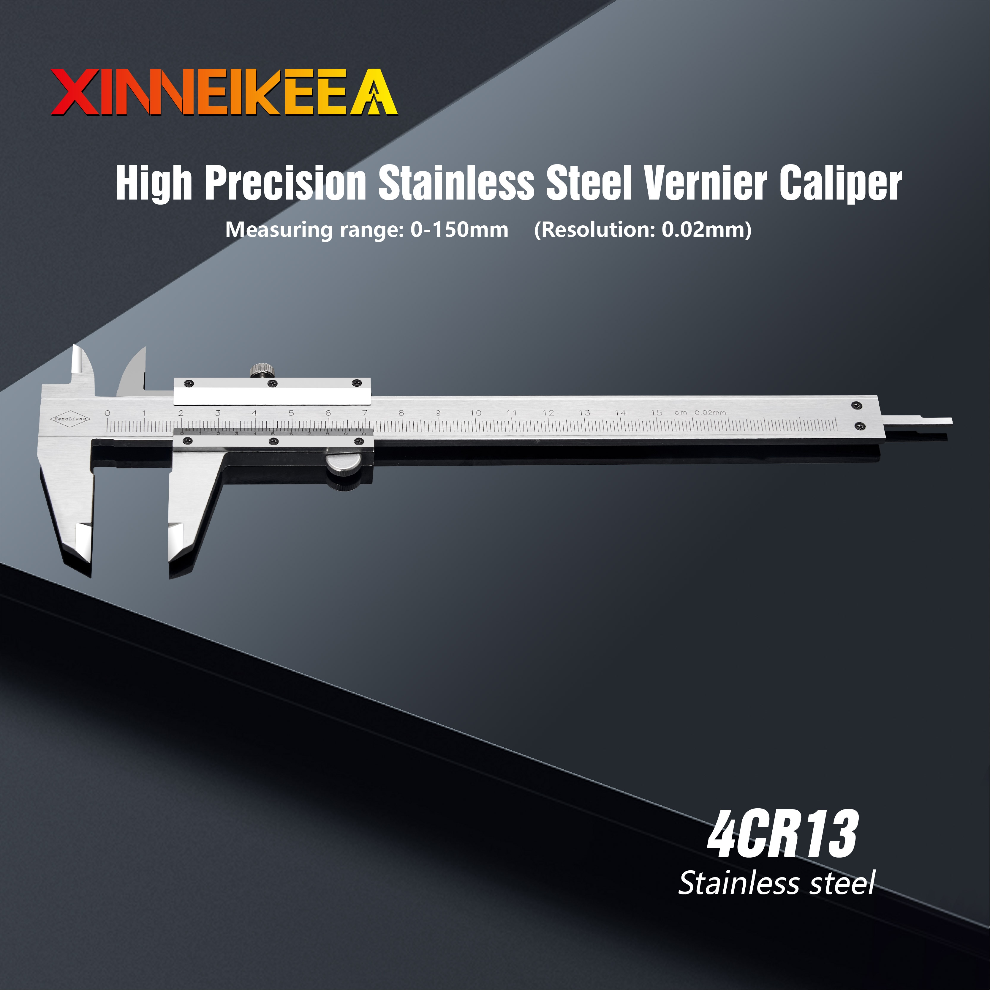 High Precision Stainless Steel Vernier Caliper Specification 0-150mm 0-200mm 0-300mm Accuracy 0.02mm Measuring Instrument