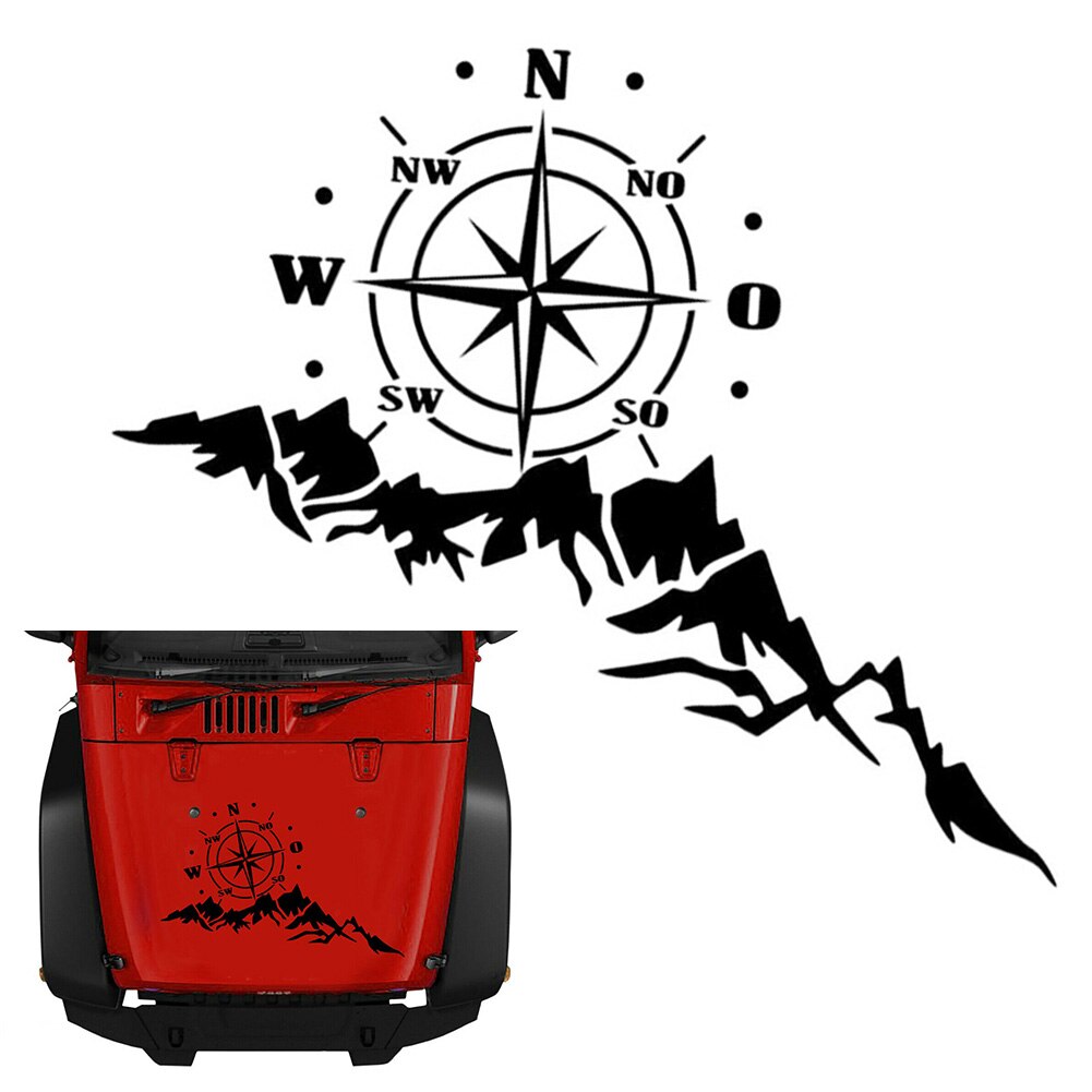 Graphics Sticker Body Hood Decal Navigation Compass Mountain For Car Camper RV PVC Motorhome Hood Body Sticker