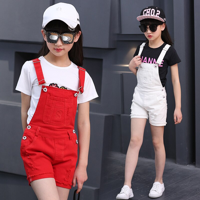 Salopette adolescente Cowgirl été enfants pantalons enfants salopette Denim Short jean vêtements pour âge 6 8 10 12 14 ans seulement pantalon