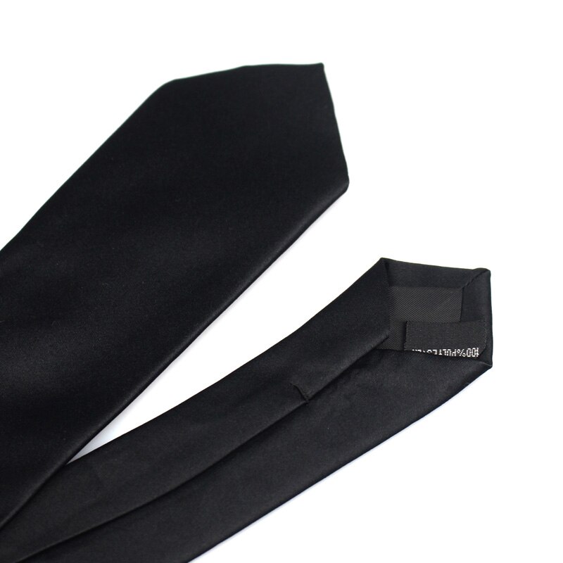 Corbatas clásicas negras para hombre, corbatas de seda para de boda, corbata de cuello de adulto, 3 tamaños, Corbata lisa informal