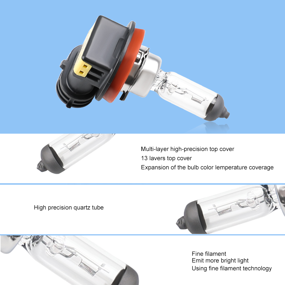 2 uds H8 H11 9005/HB3 9006 12V 55W luz transparente 4300k bombillas blancas cálidas faros de coche lámparas halógenas fuente de estacionamiento