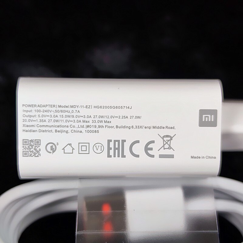 33W Charger Xiaomi Original Fast Turbo charge adapter usb type c cable for mi 10 11 9t pro Redmi note 9 10 pro K40 30 POCO X3