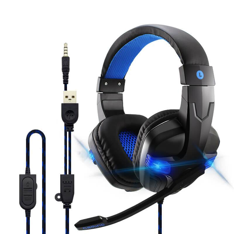 DATI RANA Wired Gaming Auricolari per il telefono Mobile Cuffie Mic Stereo Cena Bass per Sony PlayStation 4 PS4 Auricolare: blue without box