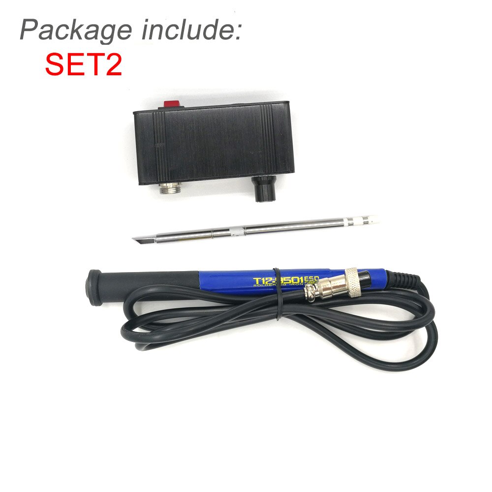QUICKO MINI T12 STC OLED Estación de soldadura Digital 942 soldador electrónico de hierro con mango 9501 adpater de potencia 24V3A herramientas de soldadura: SET2