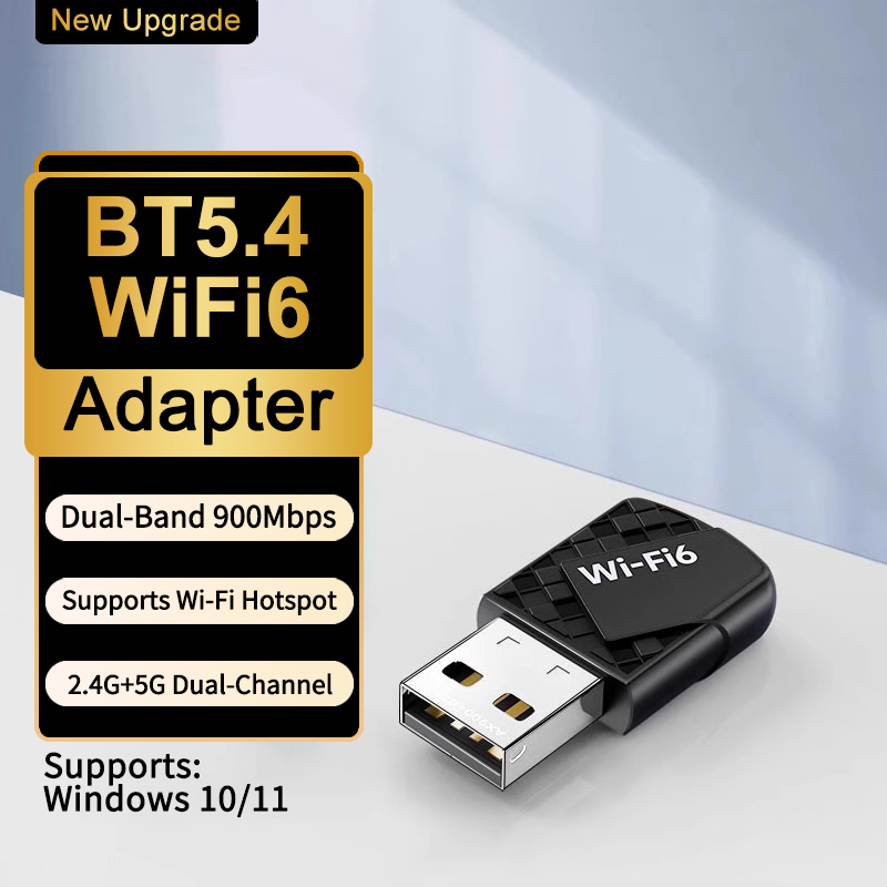 WIFI6 AX900 USB Bluetooth 5.4 Wireless Adapter Dual Band 2.4G&5GHz 900Mbps Network Card Receiver Dongle Driver-free For Win10/11