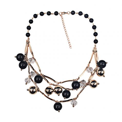 Collar multicapa de perla de imitación cadena multicapa para mujer, accesorios de ropa llamativa, color blanco y negro: 5