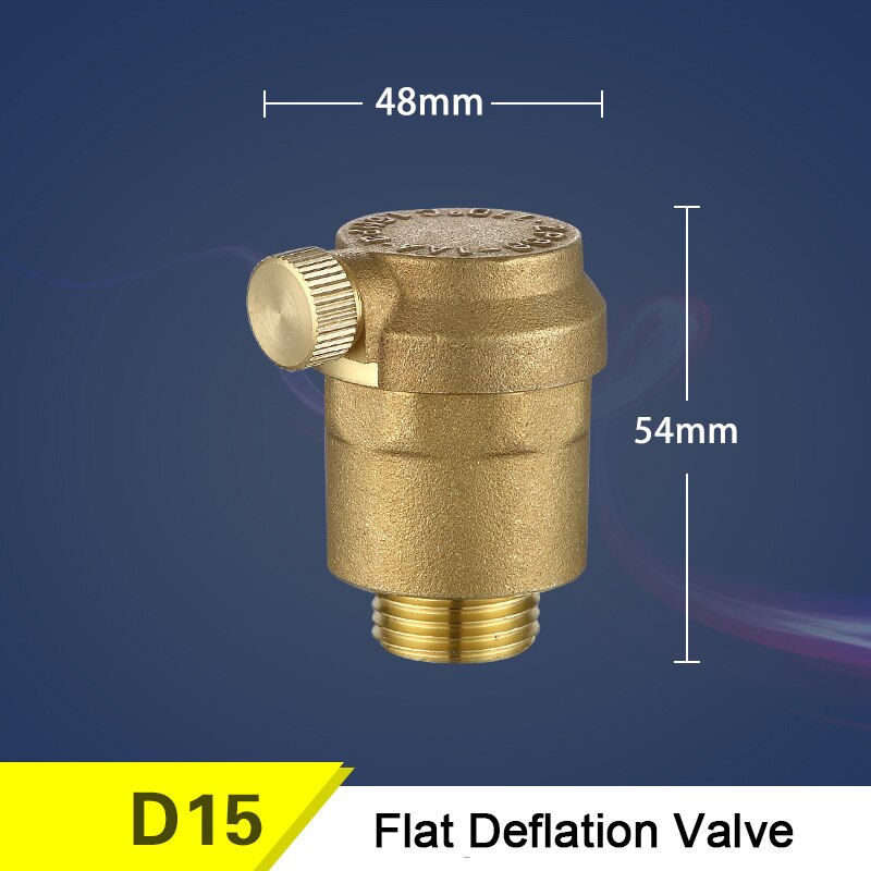 Brass Automatic Deflation Valve for Household water heating pipes Vent valve vertical/Elbow DN15/20/25 Floor Heating Systems: Flat DN15