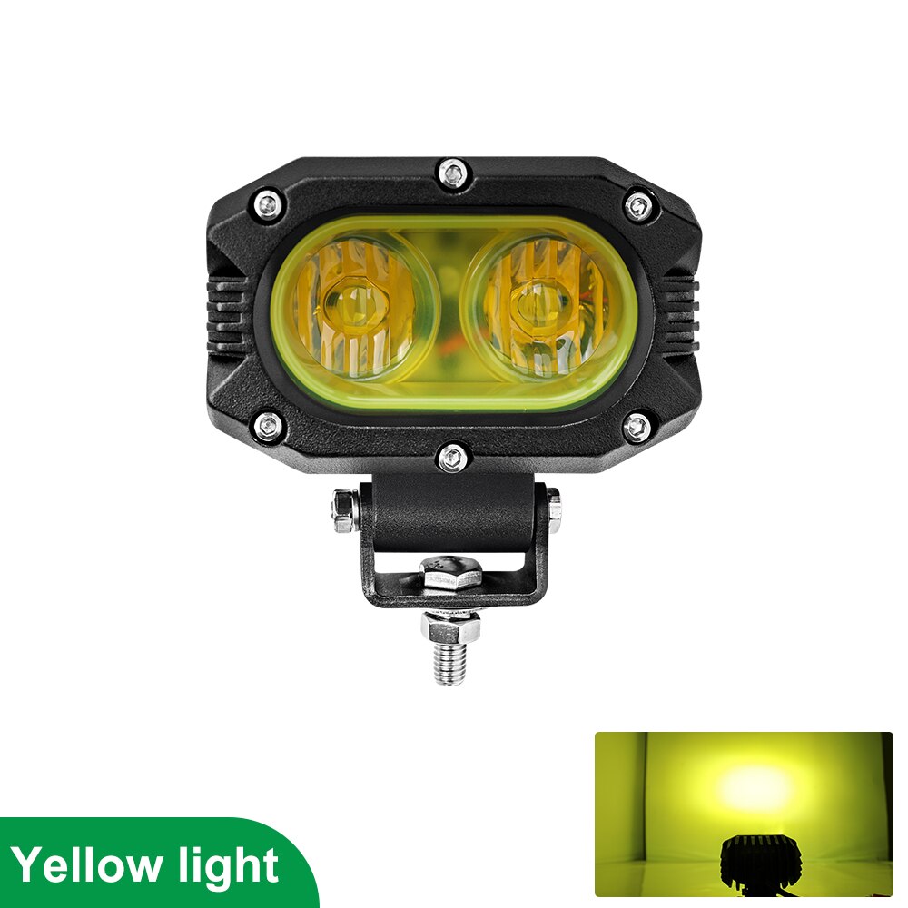 BraveWay 4&quot; Super Bright Offroad LED Work Light Bar Spot Flood Beam DRL 4x4 LED Fog Yellow Light ATV LED Bar For Lada Truck Car: 1pc wave yellow