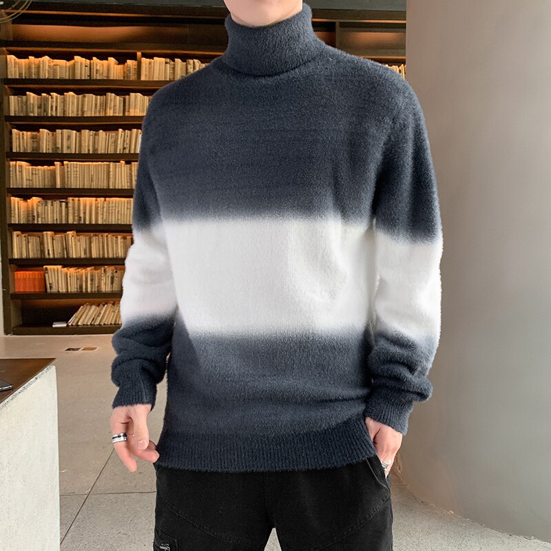Winter hoge hals dikke warme trui heren coltrui merk heren truien slim fit pullover heren breigoed heren dubbele kraag