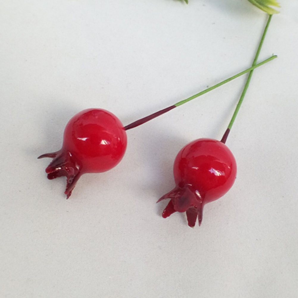 Liste 50 stk mini granateple kunstig frukt bryllup hjemmefest dekorasjon gjør-det-selv fotorekvisitter juledekorasjon