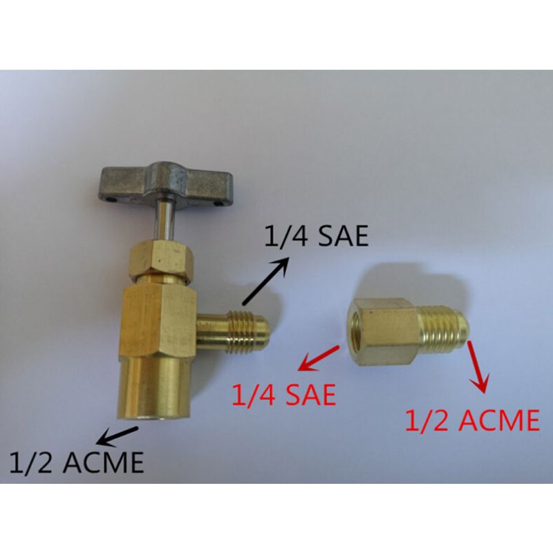R134a kan tapventil kølemiddel dispenserværktøj med tankadapter til 1/4 og 1/2 l69e