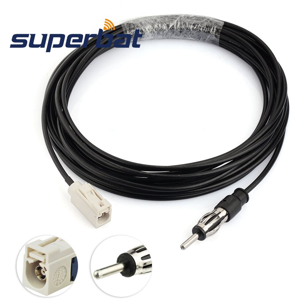 Superbat DAB/DAB+/FM Car Digital Radio/Stereo Amplified Aerial Roof Mount Antenna and SMA Aerial Replacement Cable for Auto DAB