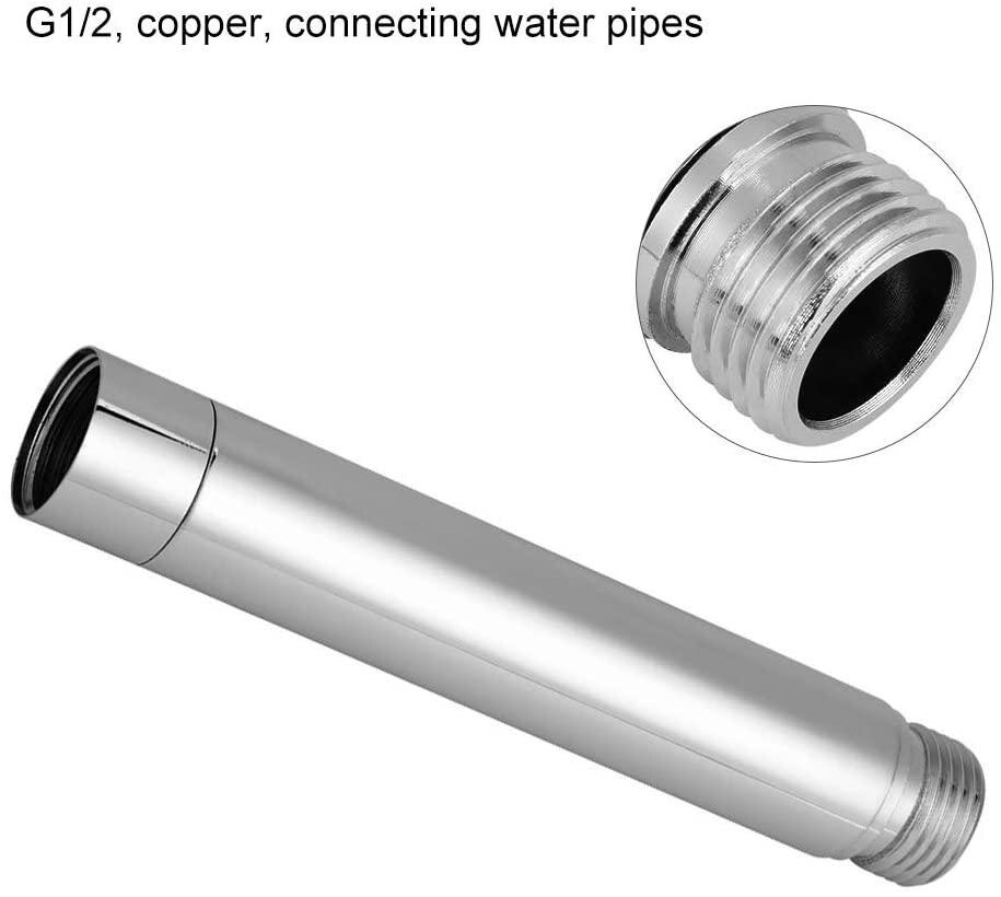 Stainless Steel Shower Extension Tube – 5 Inch Chrome Plated, G1/2 Thread, Handheld Shower Head Extender, Easy Install
