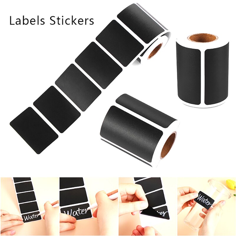 120 Pcs / Roll Waterproof Label Stickers Black Label Sealed Jar Product Storage Kitchen Sticker Blackboard Labels Stickers