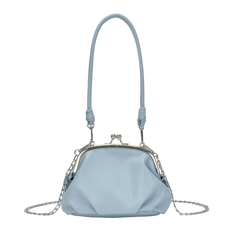 Western stijl effen kleur handtas stijl getextureerde dames ketting schoudertas zomer schelpentas