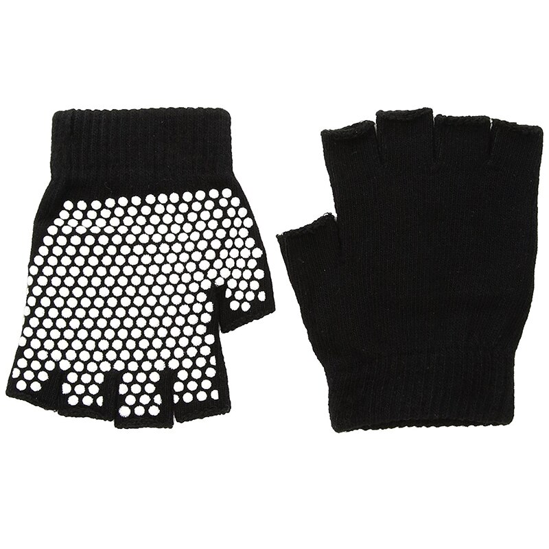 1 par halvfinger yoga handsker anti slip bomuldsgreb klæbrig sportshandske pilates balance varm træning fitness udsatte handsker