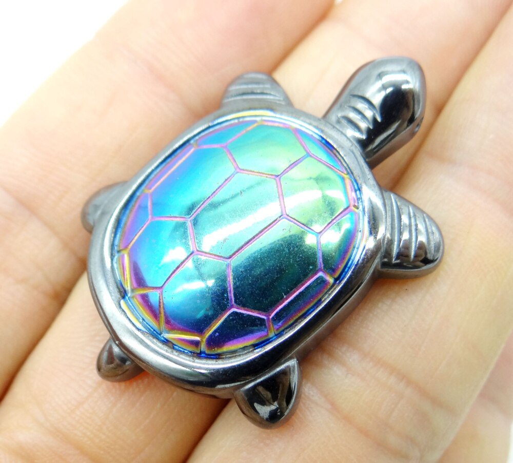 Natürliche Stein Titan Hämatit schildkröte anhänger perlen Edelstein für diy schmuck machen halskette Für Frauen Männer 1 stücke