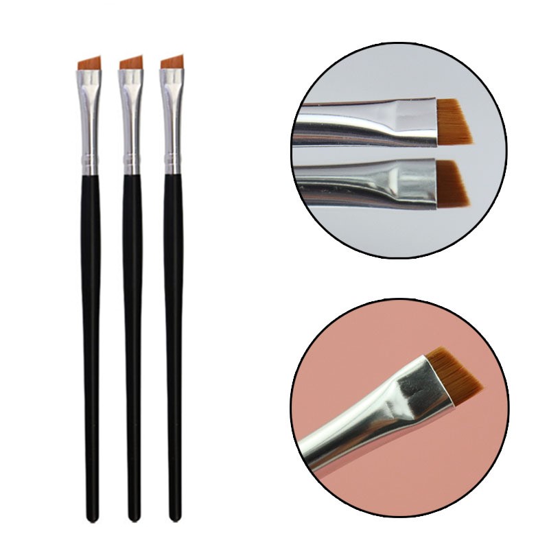 Flacher Augenbrauenpinsel, ultradünne Augenbrauen, machen-hoch-Pinsel, Eyeliner-Pinsel, dünner Eyeliner, Augenbrauenkontur, Concealer, Schönheitspinsel-Werkzeug: Gelb