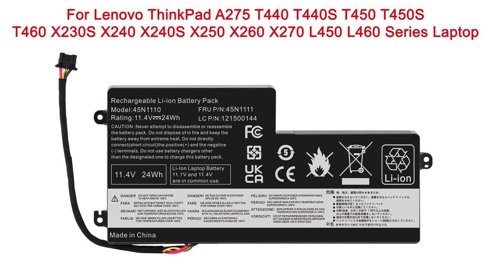 45N1110 45N1111 Laptop Battery for Lenovo ThinkPad T440 T440S T450 T450S X240 X240S X250 X260 X270 L450 45N1112 24WH