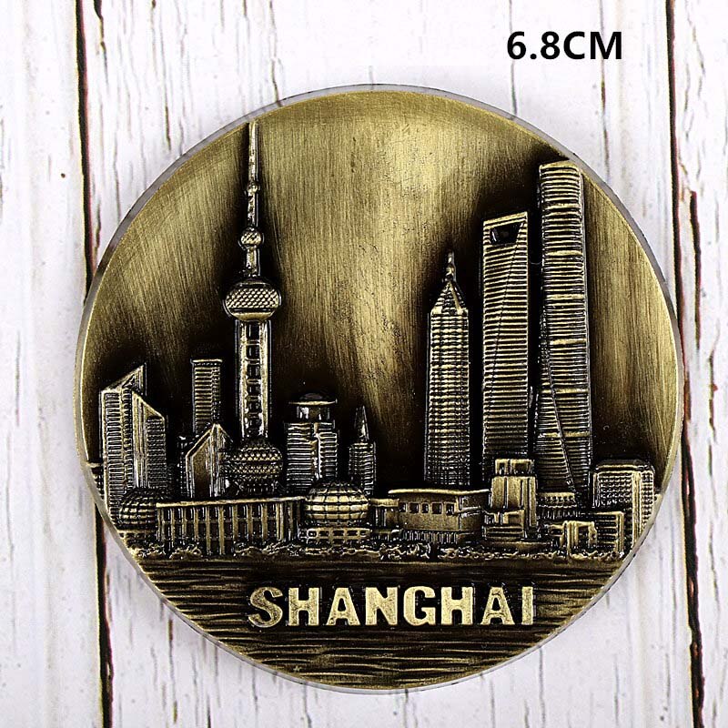 Metalliset jääkaappimagneetit magneettinen jääkaappipyramidi eiffel-torni maamerkki pariisi ranska riemukaari oscar turisti matkamuisto: Shanghai