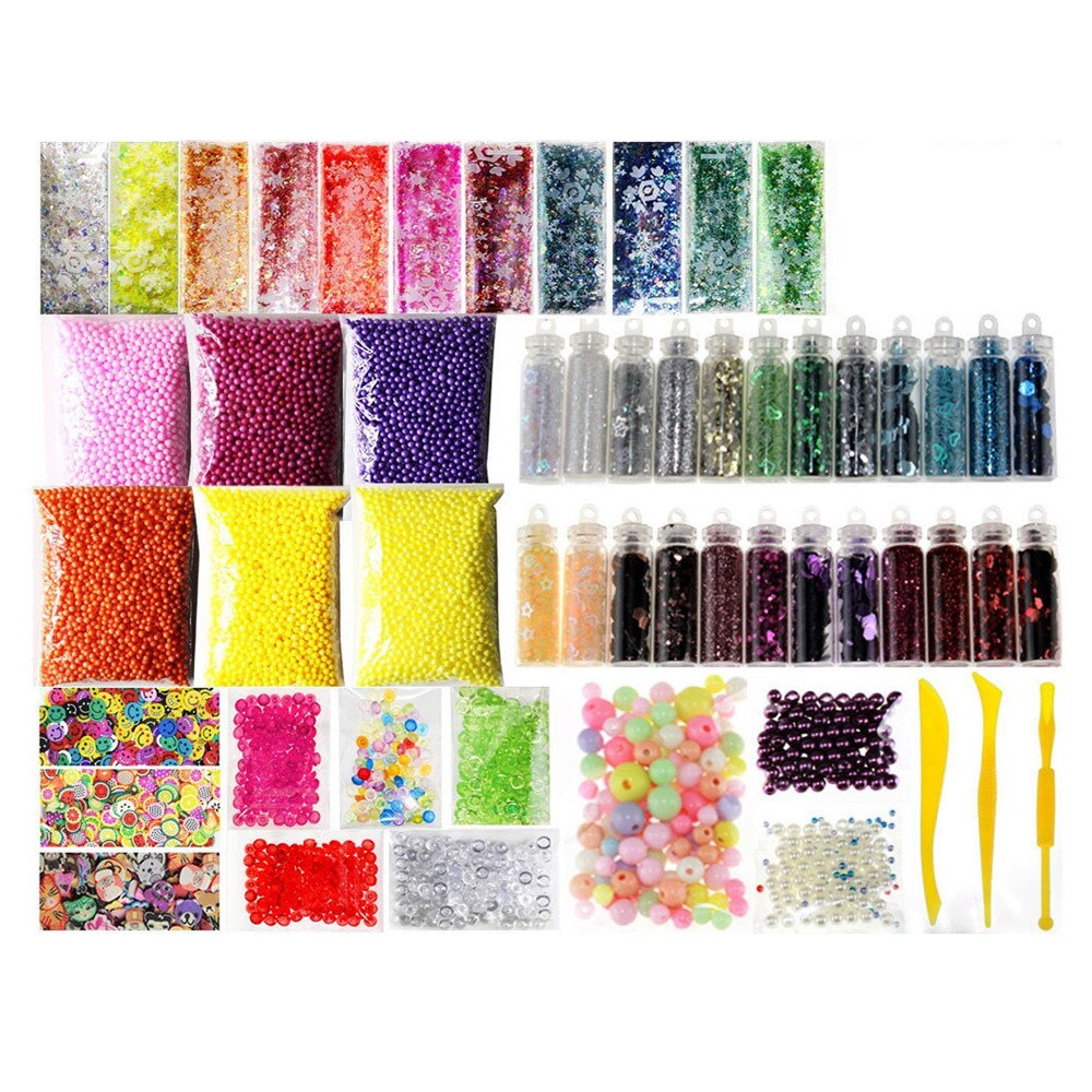 Diy slime making material set slime supplies kit 55 pack slime perler