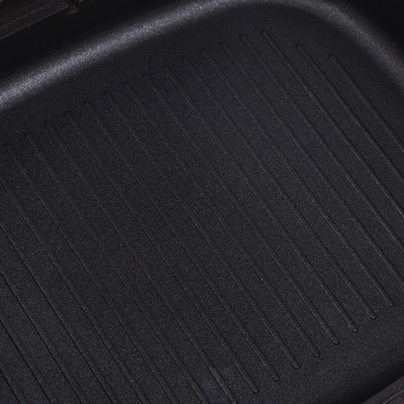 1PC Double-sided grill frying pan square shape non-stick pan baking steak frying pan 28cm kitchen cooking tool