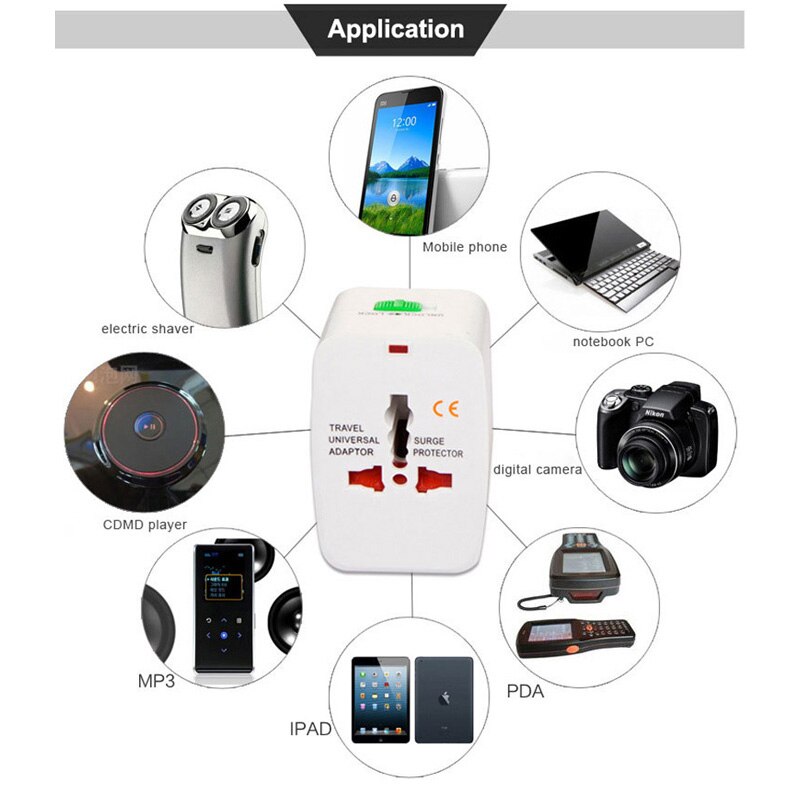 All in One Universal International Plug Adapter 2 USB Port World Travel AC Power Charger Adaptor with AU US UK EU converter Plug
