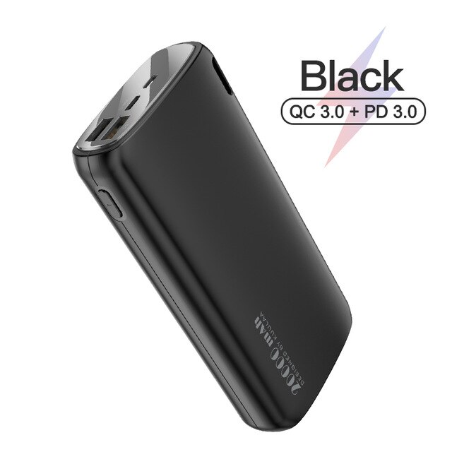Energie Bank 20000mAh Tragbare Ladung praktisch Externe Batterie Ladegerät Energie Weiß Schwarz Rosa für Android Iphone: schwarz