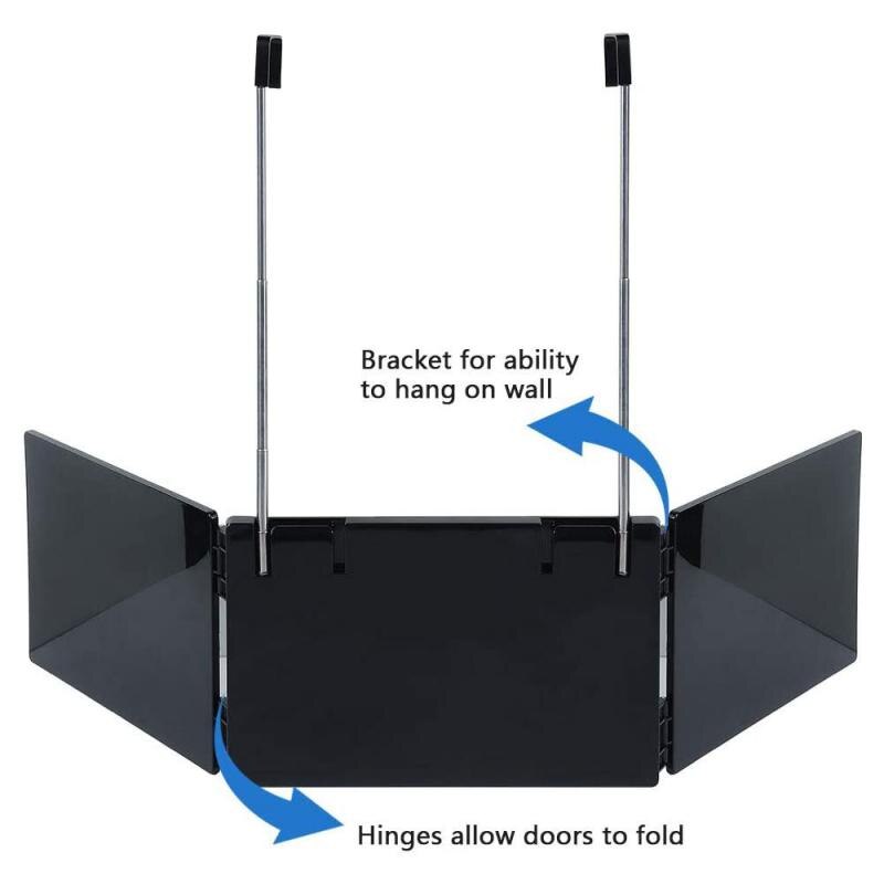 3 Way Mirror Retractable Hanging Makeup Mirror Freely Adjustable Height Shaving And Hairdressing Mirror Tri-fold Mirror