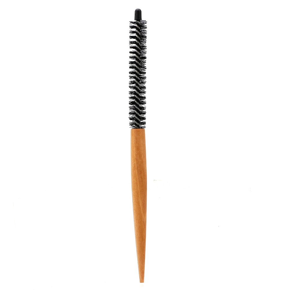 Pro 1 stk mini hårbørste nylon børste afro hår rund kam til kort hår styling træ hår tønde børste til frisør
