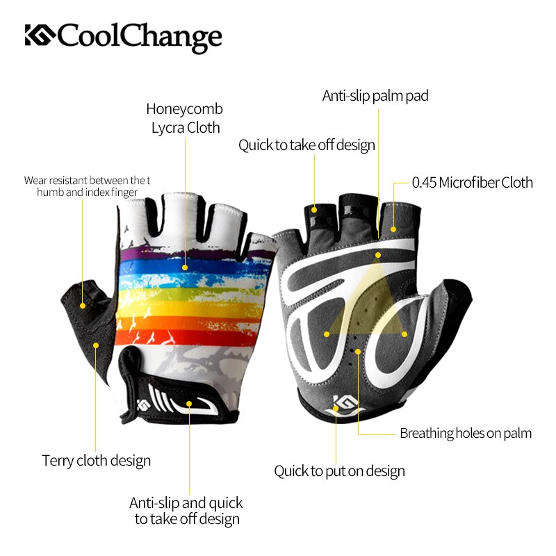 Coolchange sommer åndbare børn cykelhandsker halvfinger bmx cykelhandsker mtb mountainbike handsker til drenge piger børn