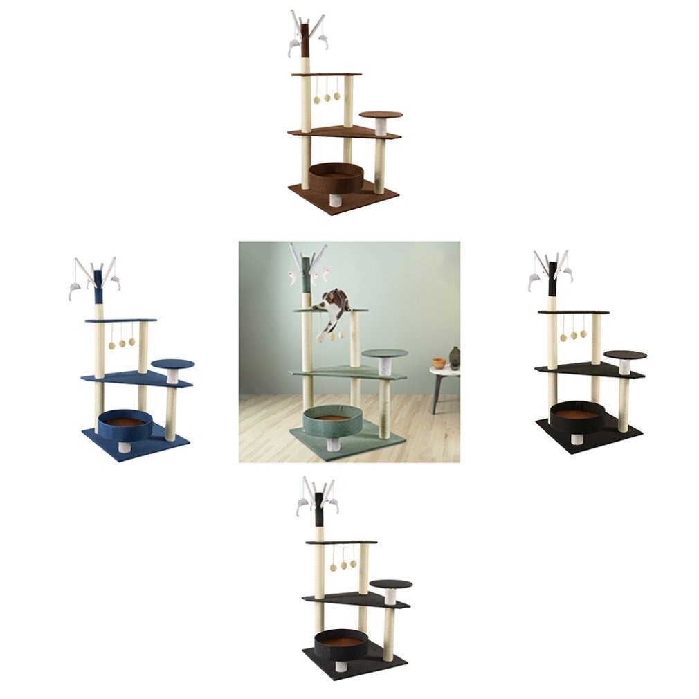 comfortable Four seasons cat scratch board Cat climbing frame Large catwalk Density cat tree cat nest integration
