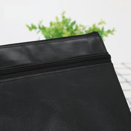 Bolso de cuero PU con cremallera a prueba de agua, bolsa de documentos portátil para hombre, bolsa de archivo A4, bolsa para Documentos A5